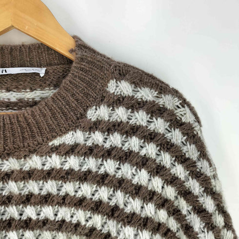 ザラ ZARA ボーダー 編みニット レディース import:M