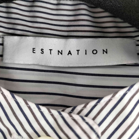 エストネーション ESTNATION ストライプ バンドカラーシャツ レディース 38