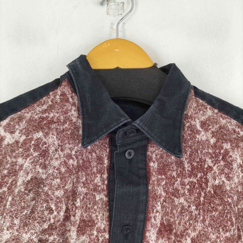 異素材切り替え L/S シャツ メンズ
