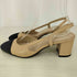 PAZZION Blythe Lambskin Toe Cap Block Heels レディース 40