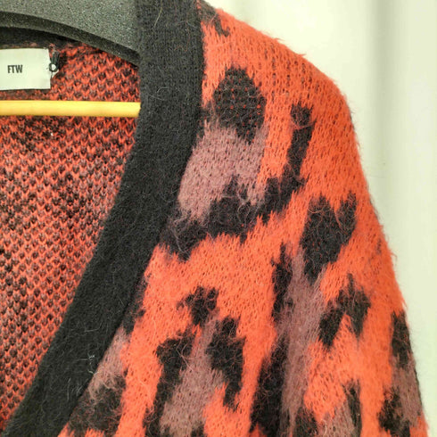 エフティダブリュー フォーザウィーケンド FTW / FOR THE WEEKEND LEOPARD PATTERN CARDIGAN レオパード パターン モヘヤ混 カーディガン メンズ L