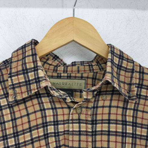 NATURALIFE コーデュロイチェックシャツ メンズ import:M
