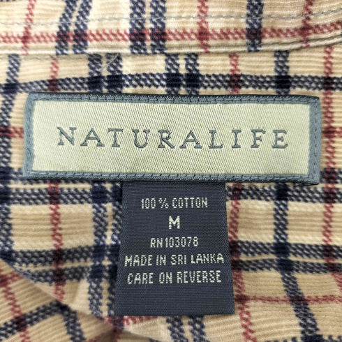 NATURALIFE コーデュロイチェックシャツ メンズ import:M