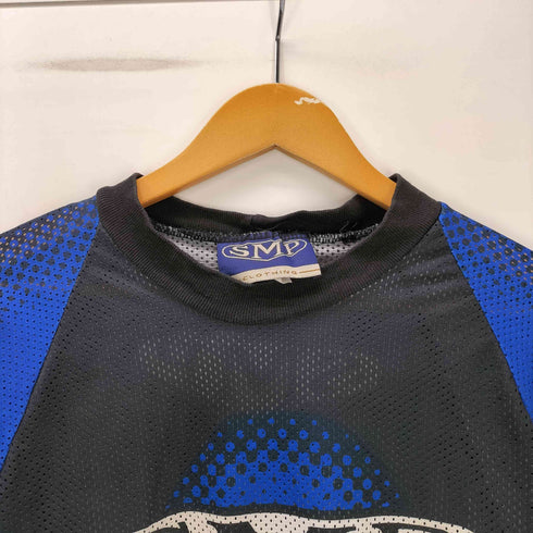 SMP CLOTHING 90S ロゴ グラフィック プリント バイカラー メッシュ ロンT カットソー メンズ