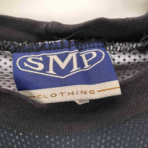 SMP CLOTHING 90S ロゴ グラフィック プリント バイカラー メッシュ ロンT カットソー メンズ