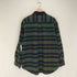 トミーヒルフィガー TOMMY HILFIGER ライオン刺繍 チェック柄 コーデュロイ襟 ペンポケット BDシャツ メンズ import:XL
