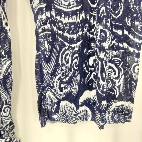 デシグアル Desigual 総柄デザイン クルーネック シアー セカンドスキン ニット レディース M