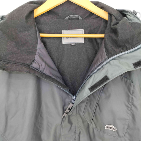 NAKED 00s フロントロゴパッチ ピットジップ 裾ドローコード 比翼ジップ マルチポケット マウンテンパーカー メンズ L