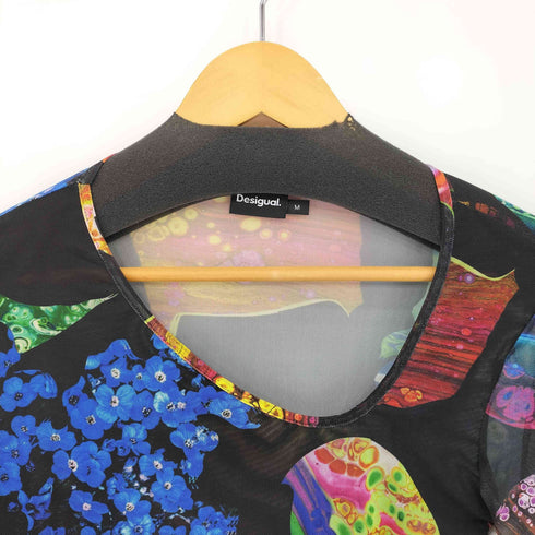 デシグアル Desigual M. Christian Lacroix ミネラルモチーフ チュールTシャツ レディース M