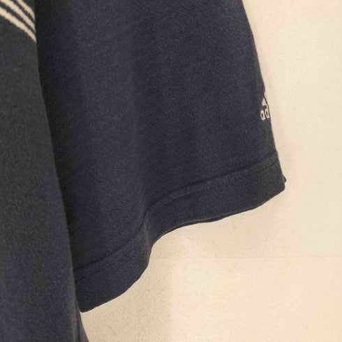 アディダス adidas 襟袖刺繍 スリーストライプ ポロシャツ メンズ XXL