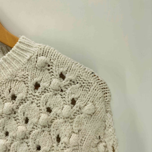 ザラ ZARA ローゲージ プルオーバー クルーネック ポップコーン ニット レディース import:S