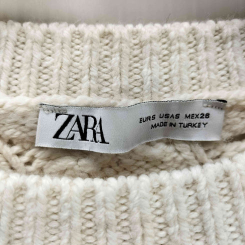 ザラ ZARA ローゲージ プルオーバー クルーネック ポップコーン ニット レディース import:S