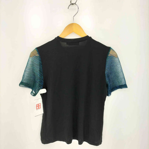 デシグアル Desigual アートデザインパッチ シアースリーブ ストレッチクルーネック 半袖Tシャツ レディース M
