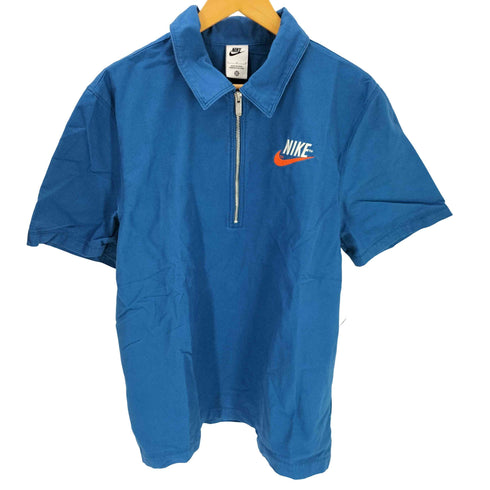 ナイキ NIKE 22SS TREND OVERSHIRT DK MARINA BLUE L/S ハーフジップ オーバー シャツ メンズ import:L