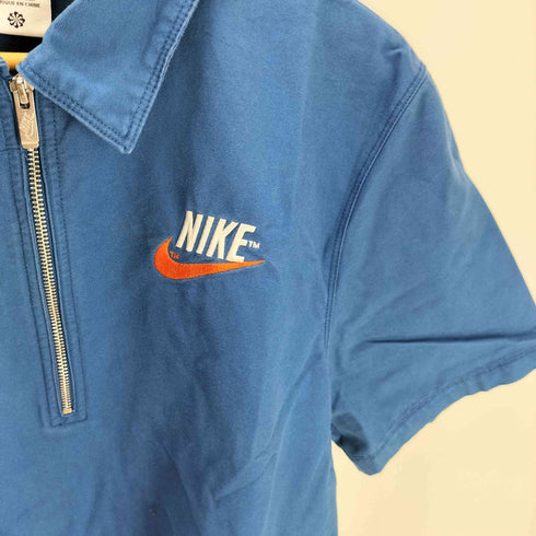 ナイキ NIKE 22SS TREND OVERSHIRT DK MARINA BLUE L/S ハーフジップ オーバー シャツ メンズ import:L
