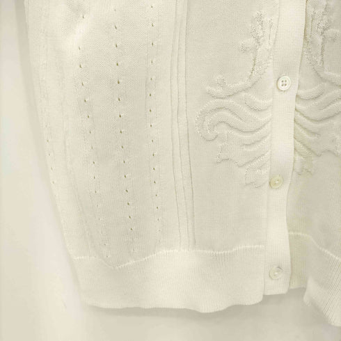 ダーマコレクション DAMA collection フラワーデザイン コットンニット 半袖シャツ レディース M