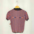 デシグアル Desigual フウケイデザイン コットンニット クルーネック半袖Tシャツ レディース M