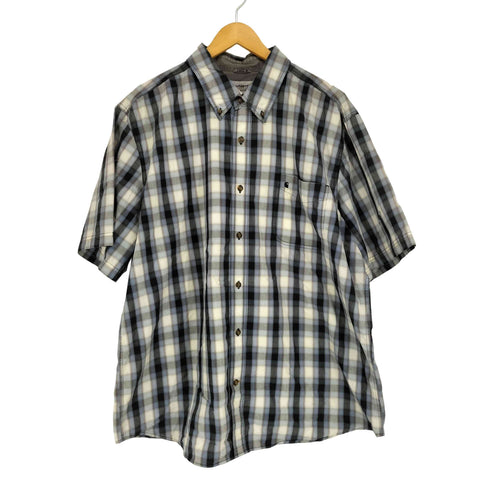 カーハート Carhartt RELAXED FIT チェック柄 ロゴ刺繍 S/S BDシャツ メンズ 2XL