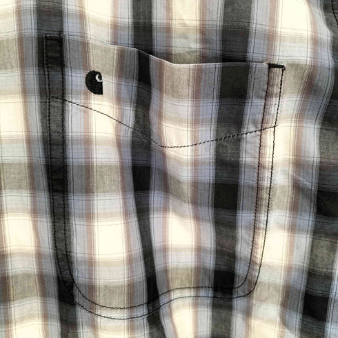 カーハート Carhartt RELAXED FIT チェック柄 ロゴ刺繍 S/S BDシャツ メンズ 2XL