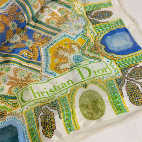 クリスチャンディオール Christian Dior イタリア製 ペイズリー シルクスカーフ レディース