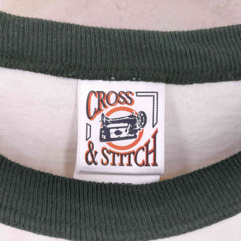 クロスアンドスティッチ CROSS&STITCH グラフィックプリント クルーネック 半袖リンガーTシャツ メンズ LARGE