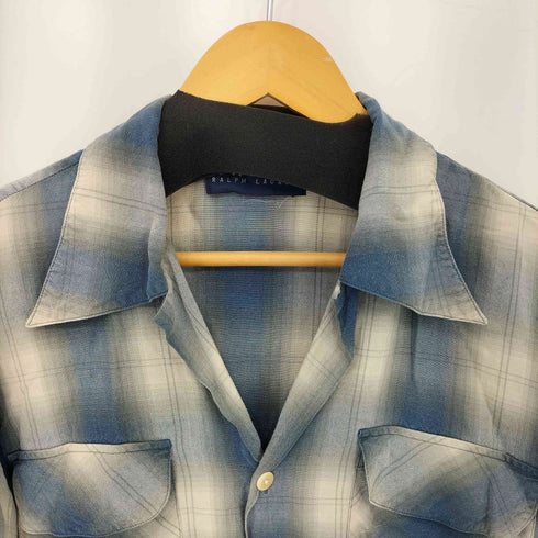ラルフローレン RALPH LAUREN オンブレチェック レーヨン オープンカラー長袖シャツ メンズ 11