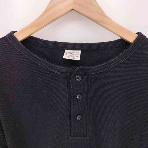 アヴィレックス AVIREX ヘンリーネック リブ クルーネック長袖Tシャツ メンズ X-LARGE