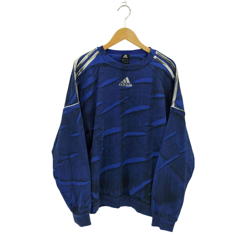 アディダス adidas 00s ダート加工 ワンポイント刺繍 クルーネックスウェット トレーナー メンズ 0