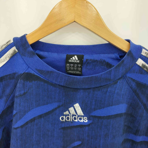 アディダス adidas 00s ダート加工 ワンポイント刺繍 クルーネックスウェット トレーナー メンズ 0