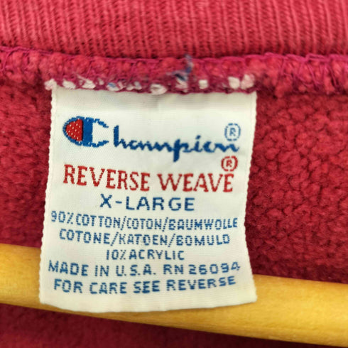 チャンピオン Champion 90s 刺繍タグ USA製 REVERSE WEAVE 刺繍タグ クルーネックスウェット トレーナー メンズ X-LARGE