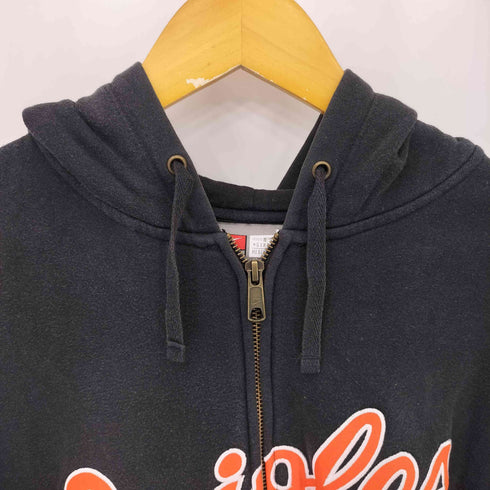 ナイキ NIKE 00s ORIOLES ロゴデザイン ジップアップ スウェット パーカー メンズ M