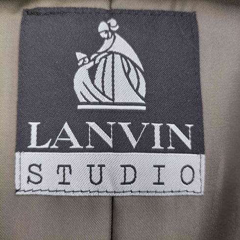 ランバンスタジオ LANVIN Studio ナイロン混 コットン 比翼 チェスターコート レディース R48-45
