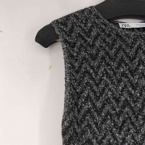ザラ ZARA ノースリーブニットワンピース レディース import:M