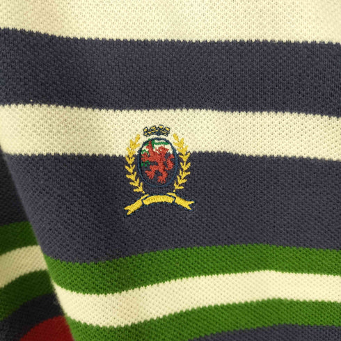 トミーヒルフィガー TOMMY HILFIGER ボーダー鹿の子ポロシャツ メンズ XL