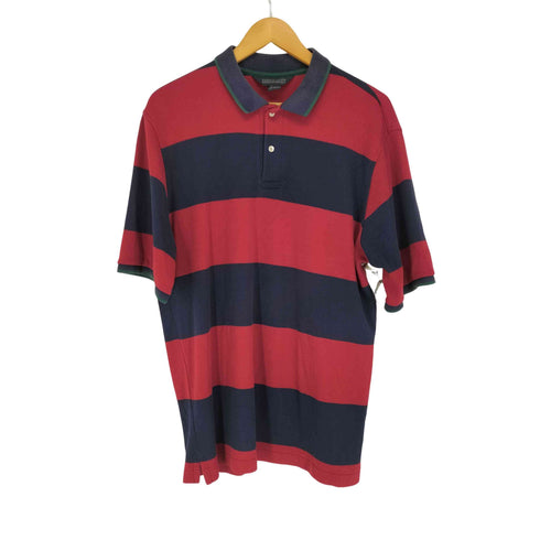 ランズエンド LANDS END カットソー生地 ボーダーポロシャツ MADE IN USA メンズ L