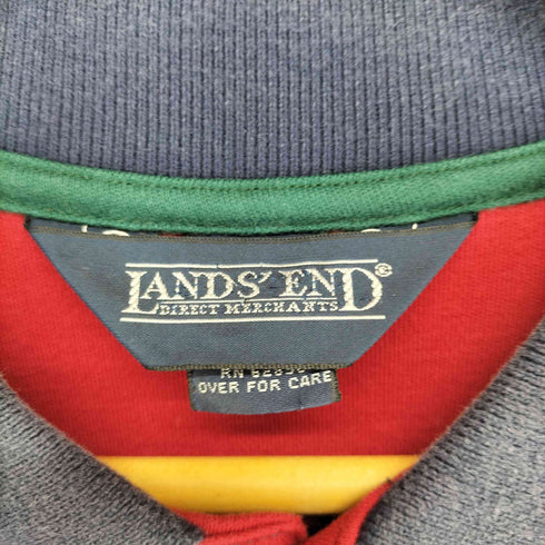 ランズエンド LANDS END カットソー生地 ボーダーポロシャツ MADE IN USA メンズ L