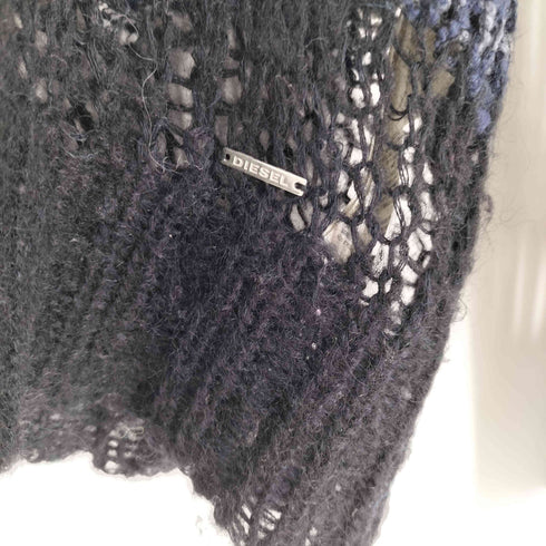 ディーゼル DIESEL ロゴパッチ モヘア混 ローゲージ メッシュ グランジ ニット レディース import:XS