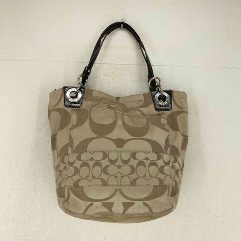 コーチ COACH シグネチャーロゴ エナメルハンドルトートバッグ レディース