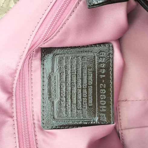 コーチ COACH シグネチャーロゴ エナメルハンドルトートバッグ レディース