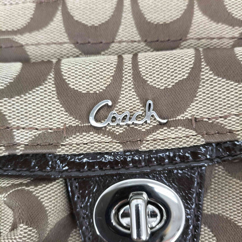 コーチ COACH シグネチャーロゴ キャンバスショルダーバッグ レディース