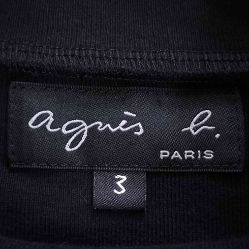 アニエスベー agnes b. PARIS 19AW ハイネック ストレッチ 五分袖 Tシャツ レディース JPN:3