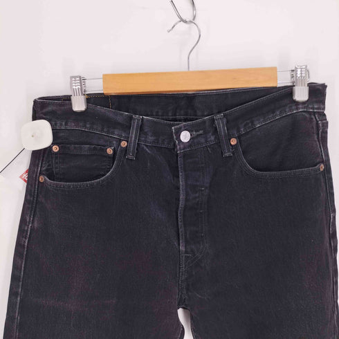 リーバイス Levis 501 ボタンフライ ストレート デニムパンツ ブラックデニム メンズ W33L30