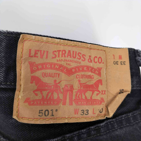 リーバイス Levis 501 ボタンフライ ストレート デニムパンツ ブラックデニム メンズ W33L30