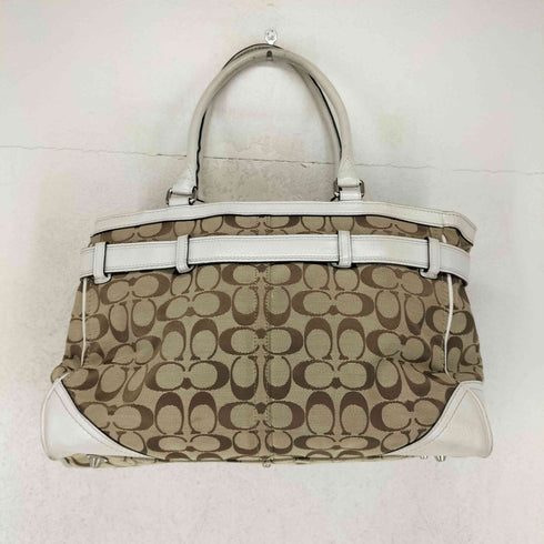 コーチ COACH シグネチャーロゴ バックルデザインレザー切り替えトートバッグ レディース