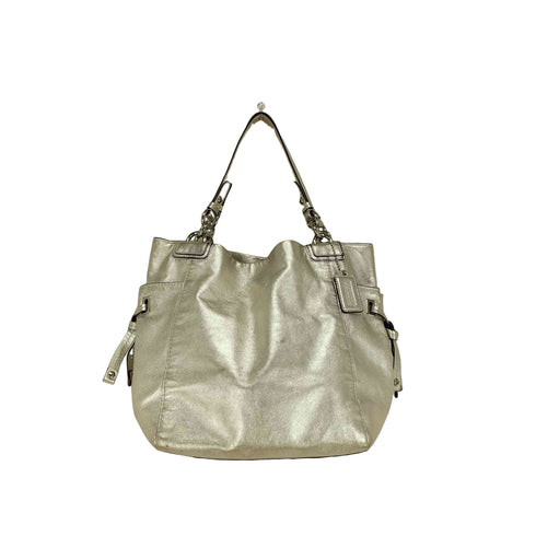 コーチ COACH メタリックコーティング オールレザーショルダーバッグ レディース