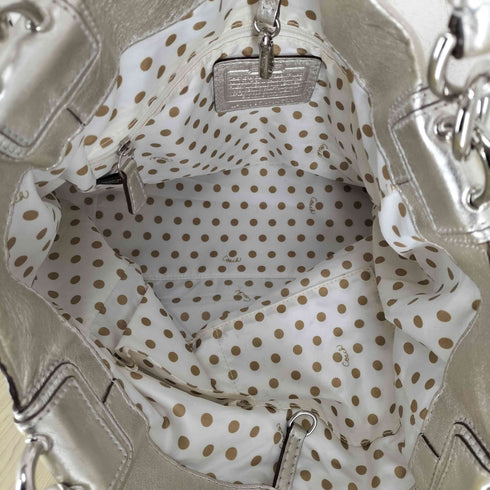 コーチ COACH メタリックコーティング オールレザーショルダーバッグ レディース