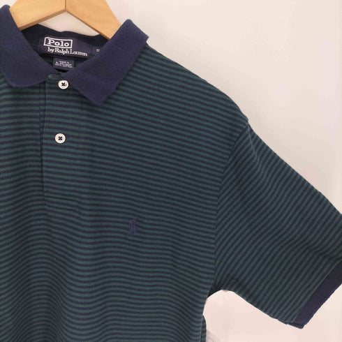 ポロバイラルフローレン Polo by RALPH LAUREN 90S ポニー刺繍 ボーダー S/S ポロシャツ メンズ import:S