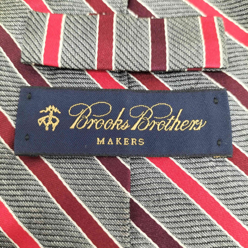 ブルックスブラザーズ BROOKS BROTHERS MAKERS USA製 ストライプ シルクネクタイ メンズ