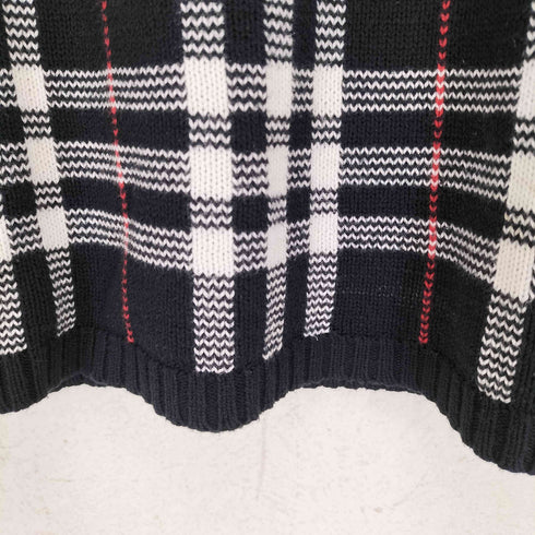 バーバリーロンドン BURBERRY LONDON フロントハウスチェック ハイネックコットン半袖ニット レディース 40
