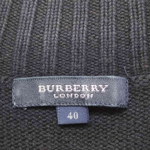 バーバリーロンドン BURBERRY LONDON フロントハウスチェック ハイネックコットン半袖ニット レディース 40